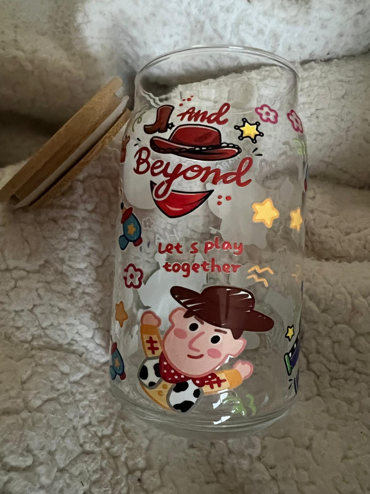 Glass Cups with Wood Lid - 8oz