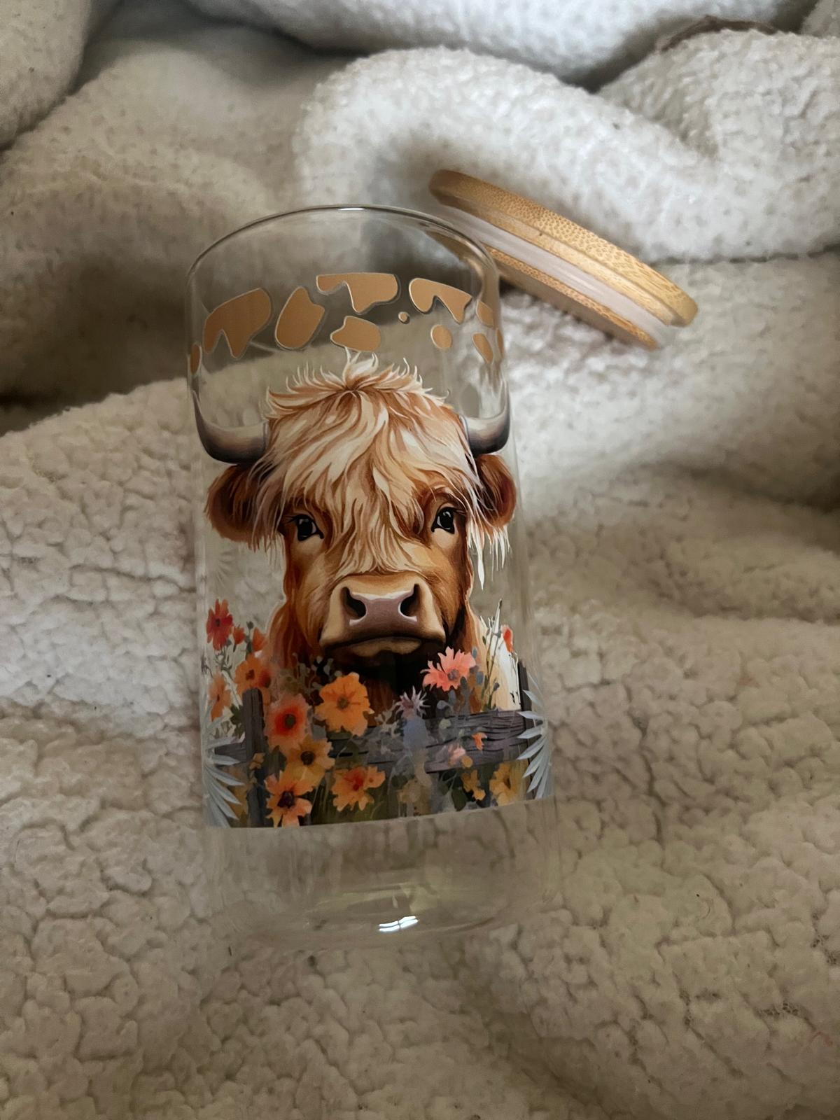 Glass Cups with Wood Lid - 8oz