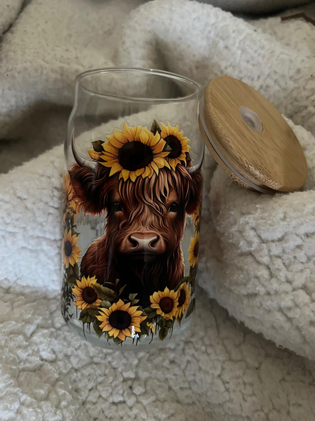Glass Cups with Wood Lid - 8oz