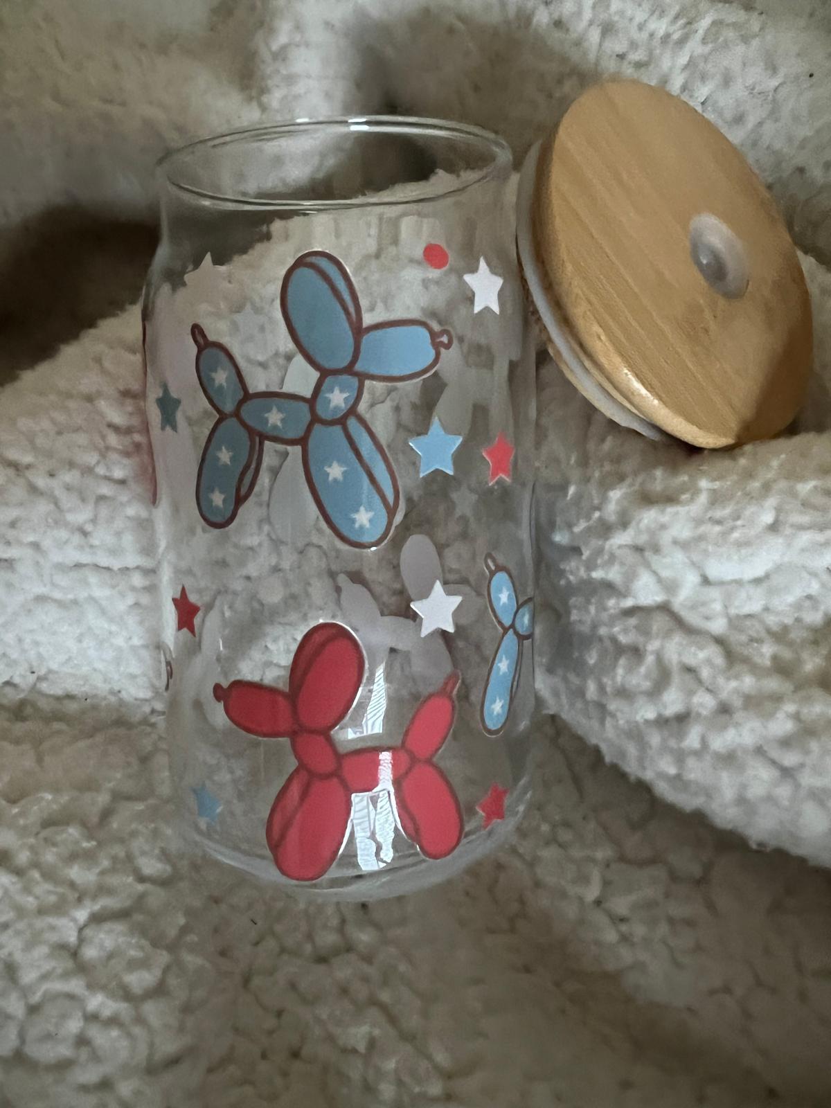 Glass Cups with Wood Lid - 8oz