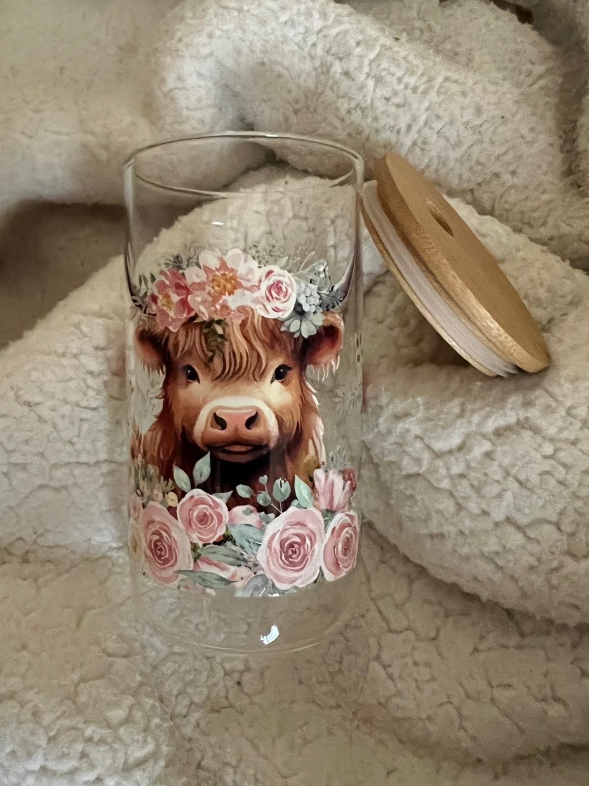Glass Cups with Wood Lid - 8oz