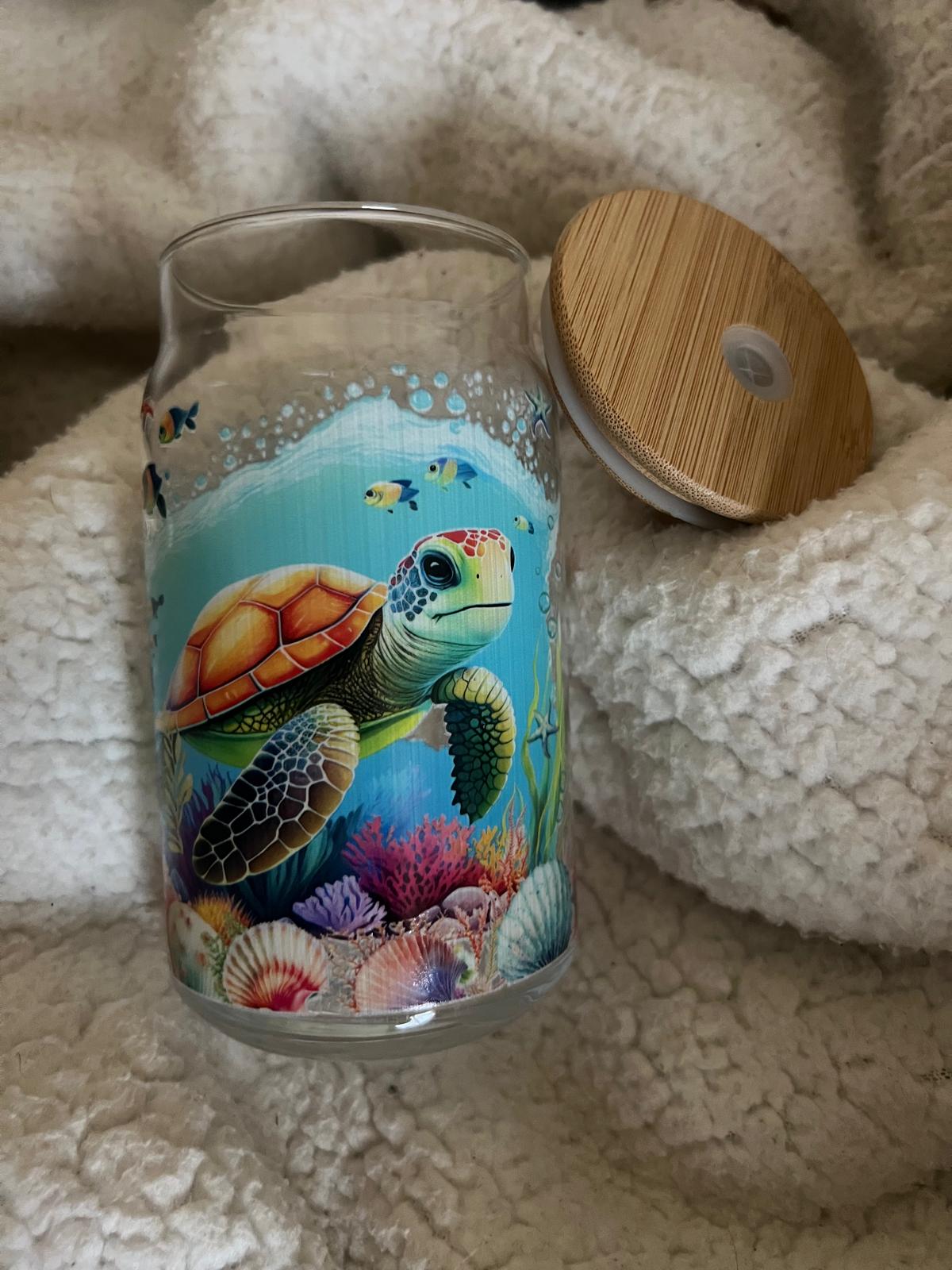 Glass Cups with Wood Lid - 8oz